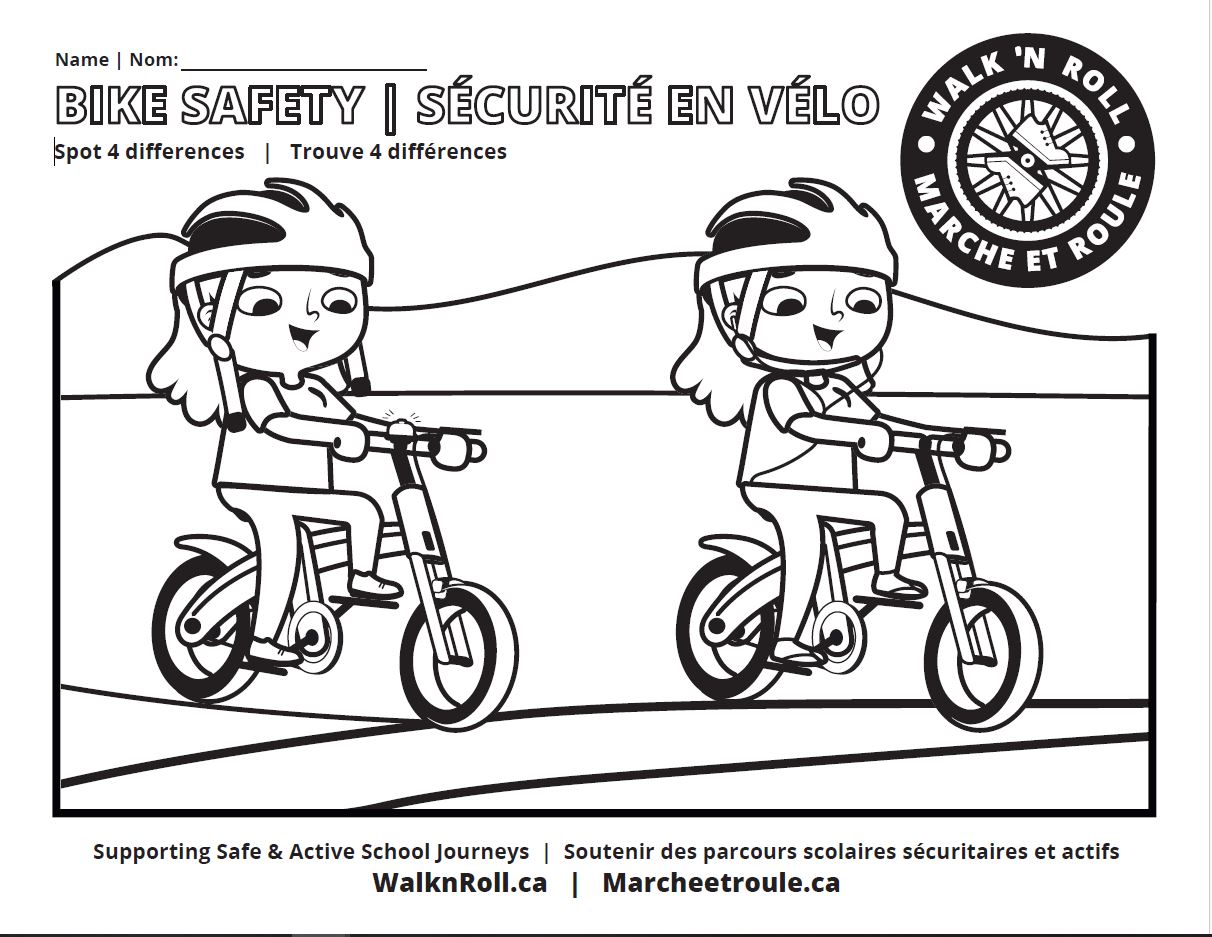 Colouring page - Bike Safety