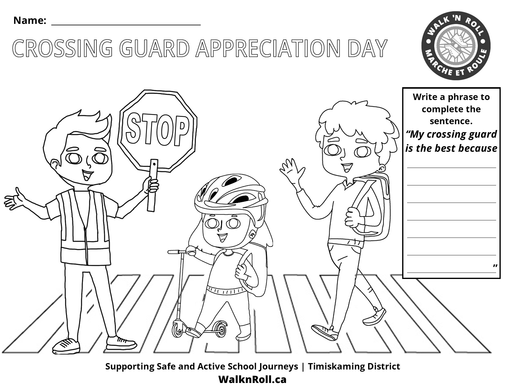 Colouring page - Crossing Guard